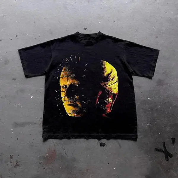 

Хлопковая футболка с винтажным графическим принтом «Мумия», одежда в стиле гранж y2k с эмо-сценой Tapout Goth Amity Affliction, футболка унисекс