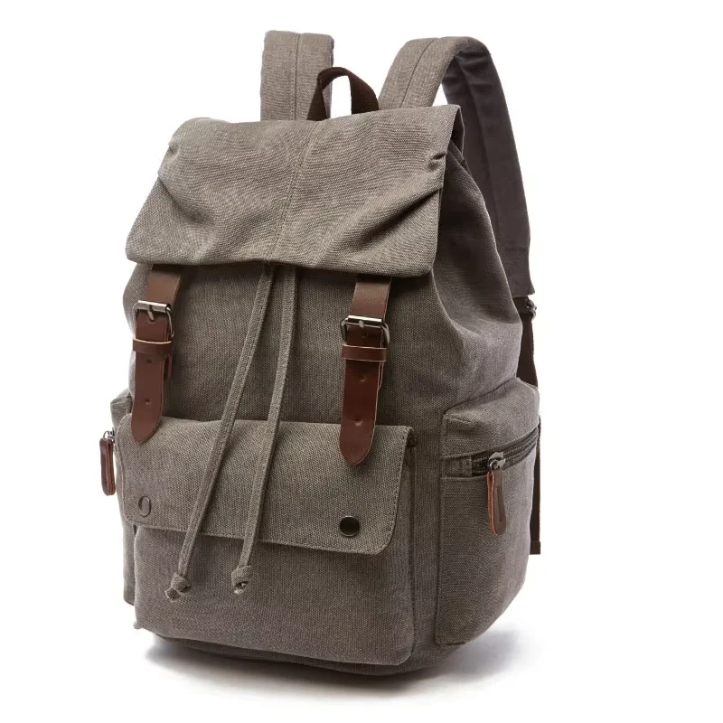 Big Discount Unisex Fashionable Backpack Vintage Casual Multi-pocket Laptop Shoulders Bag with Adjustable Shoulder Strap