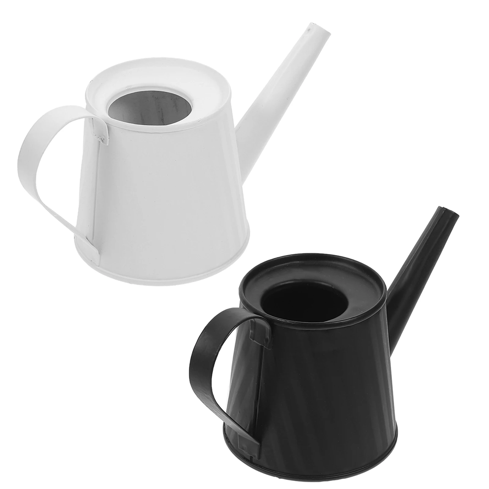 

2pcs Watering Kettle 6x7x7.5cm Black White Flower Pot Decoration for Indoor Houseplants Succulents Gardening Tool Long Spout