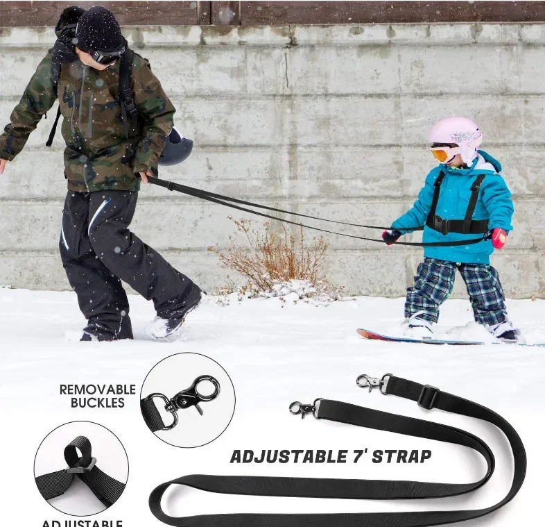 Children Ski Harness With Bag Traction Rope Baby Walking Durable Reliable Kids Ski Safety Belts Training Belt For Snowboarding