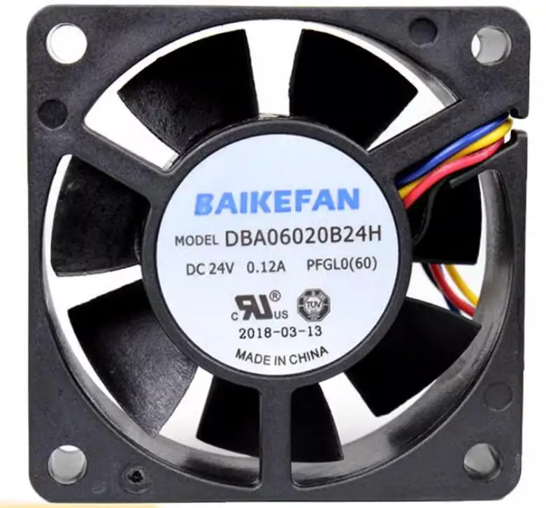 BAIKE DBA06020B24H DC 24V 0.12A 60x60x20mm 4-Wire Server Cooling Fan