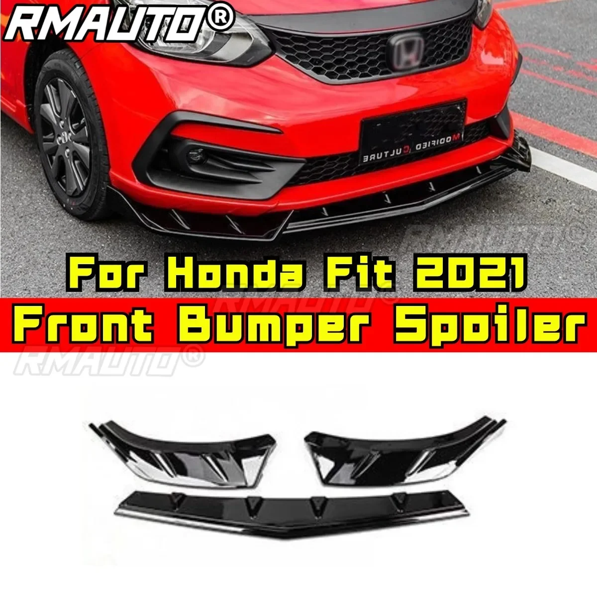 For Honda Fit Car Front Bumper Lip Splitter Diffuser Spoiler Bumper Guard Body Kit For Honda Fit 2021-2024 Car Accessories