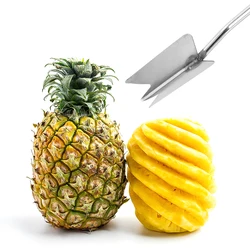 Stainless Steel Pineapple Peeler Shovel Wooden Handle Cutters V-Shaped Fruit Knife Pineapple Eyes Remover Kitchen Accessories