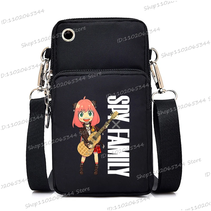 أنيمي جاسوس × الأسرة طباعة حقيبة الهاتف المحمول الصغيرة النساء الرجال الكرتون مضحك الهزلي أنيا مزور الكتف الحقيبة موضة حقائب كروسبودي
