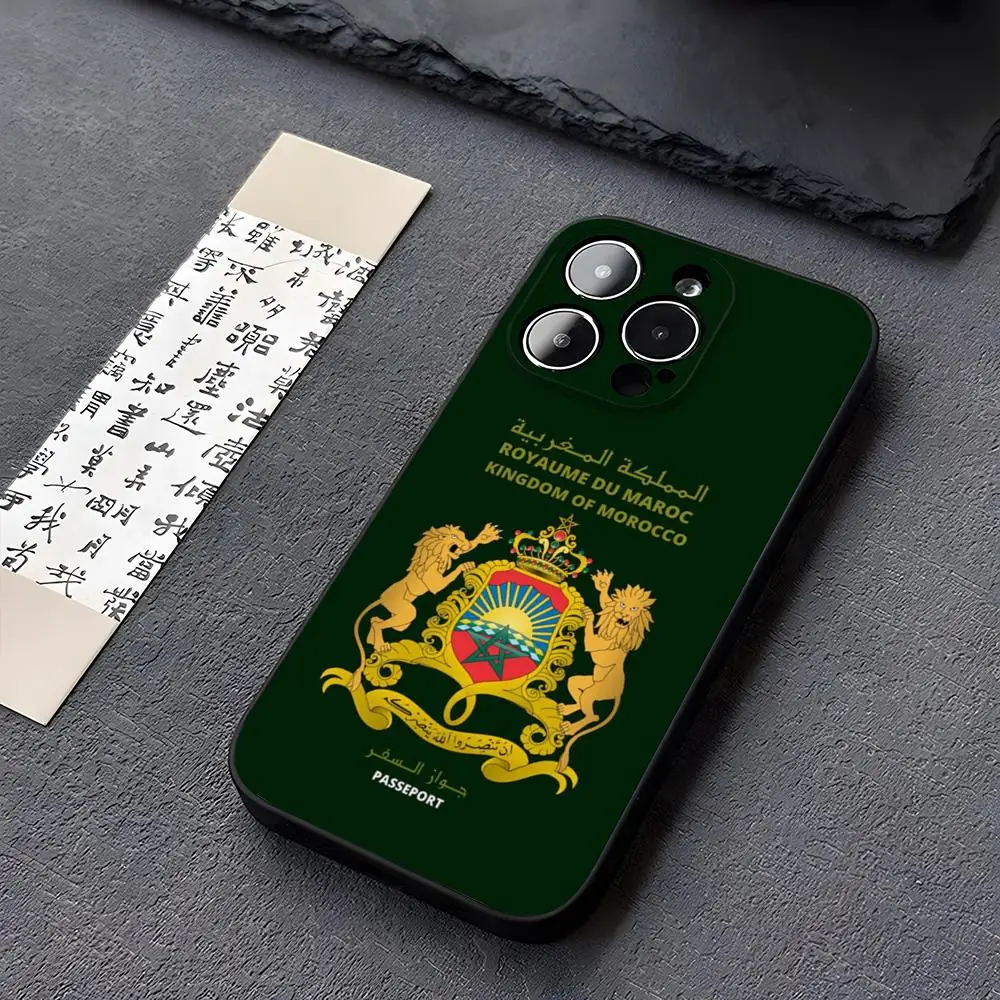 Morocco Flag Passport Phone Case for iphone 14 13 11 15ProMax 16 12 Pro Xs Max Mini Xr X 7 8 Plus Funda Covers