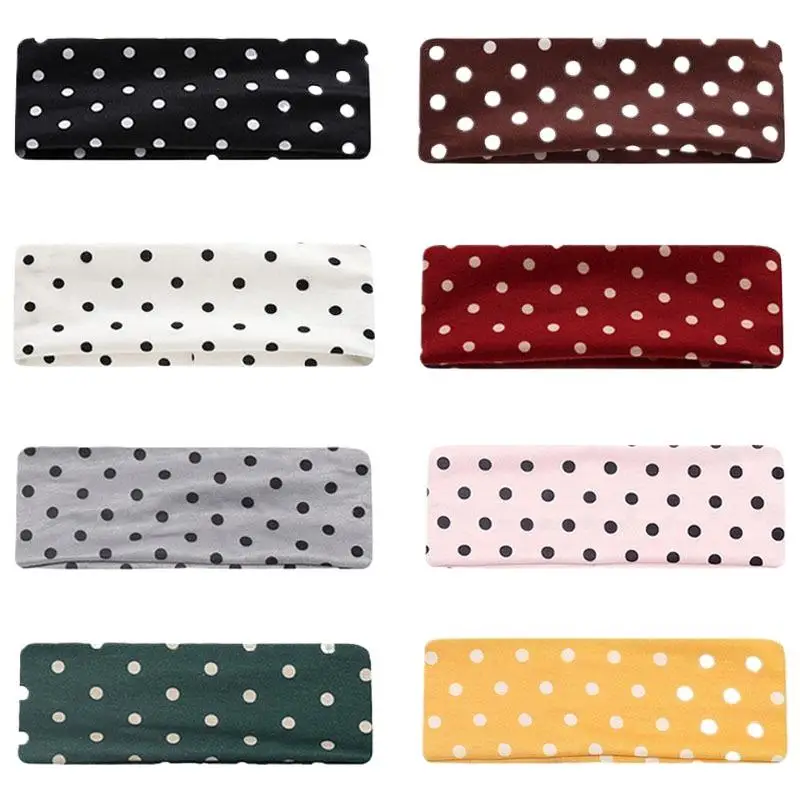 5/8 Stück Polka Dot Sport-Stirnbänder, Modische Make-up-Stirnbänder, Sport- und Fitness-Schweißabsorbierende Haarbänder – Detail 12