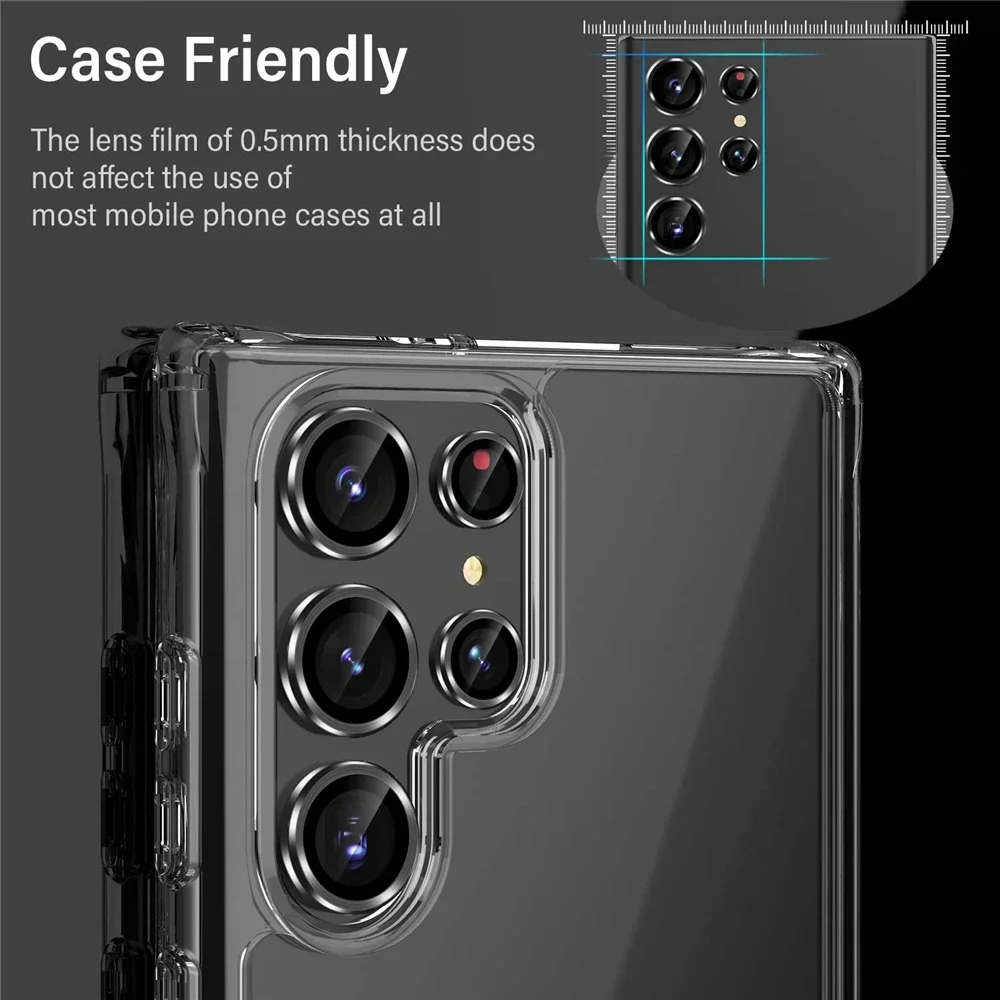 

For Samsung S26 S25 S24 Ultra Camera Lens Protector Aluminum Alloy Metal Tempered Glass Camera Film For S26Ultra Accessories