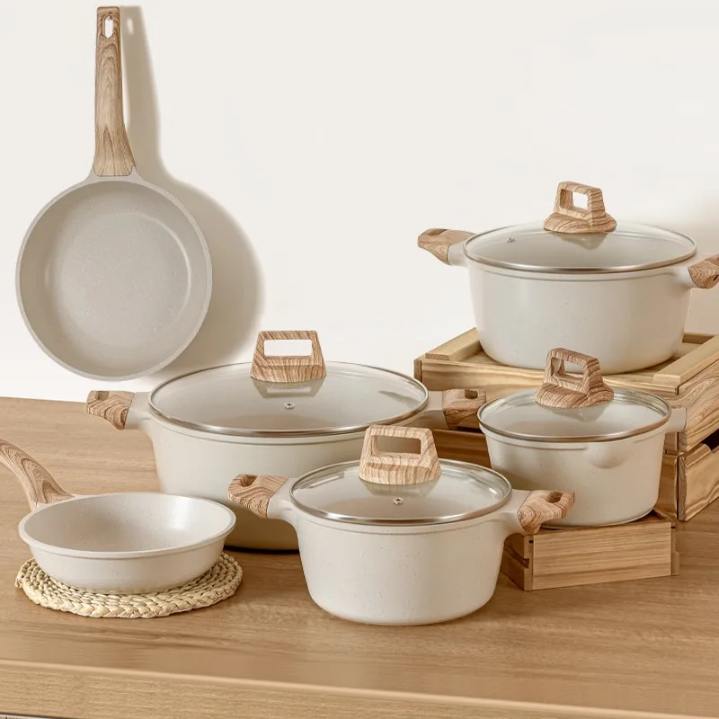 

Stone pot set, full set of household kitchen pans, frying pans, soup, non-stick