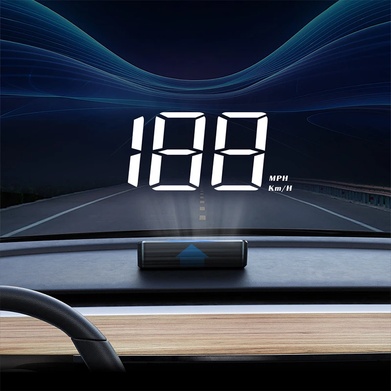 Car Speedometer KM/H HUD GPS Head Up Display Digital Speed Meter Windshield Projector For Vehicles Auto Electronics Accessories