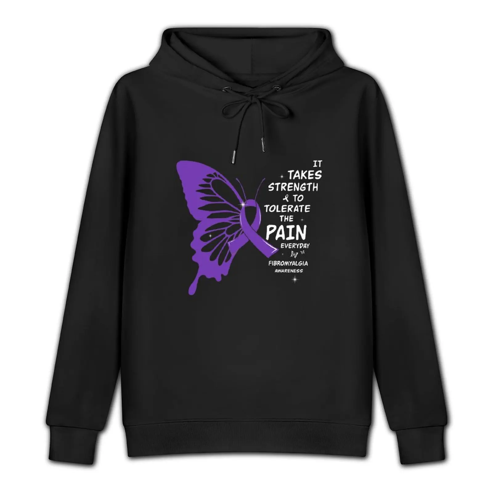 Best Strength Fibromyalgia Warrior Ribbon Butterfly Awareness Pullover Hoodie men's sweat-shirt japanese style tracksuit men