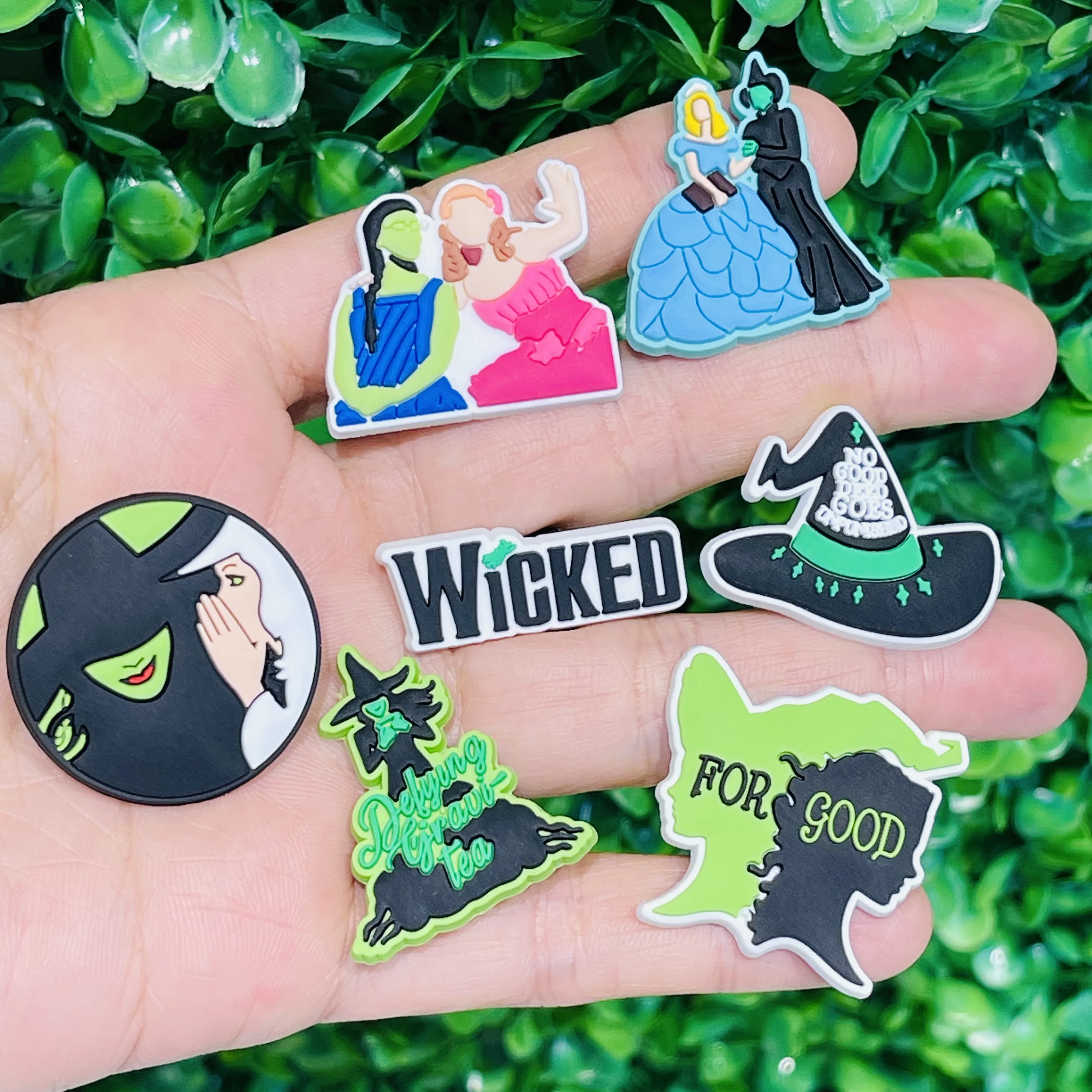 7pcs Cartoon Magic Witch Shoe Buckle Accessories PVC Shoes Charms Clogs Pins Decor Kids Unisex Cool Gift