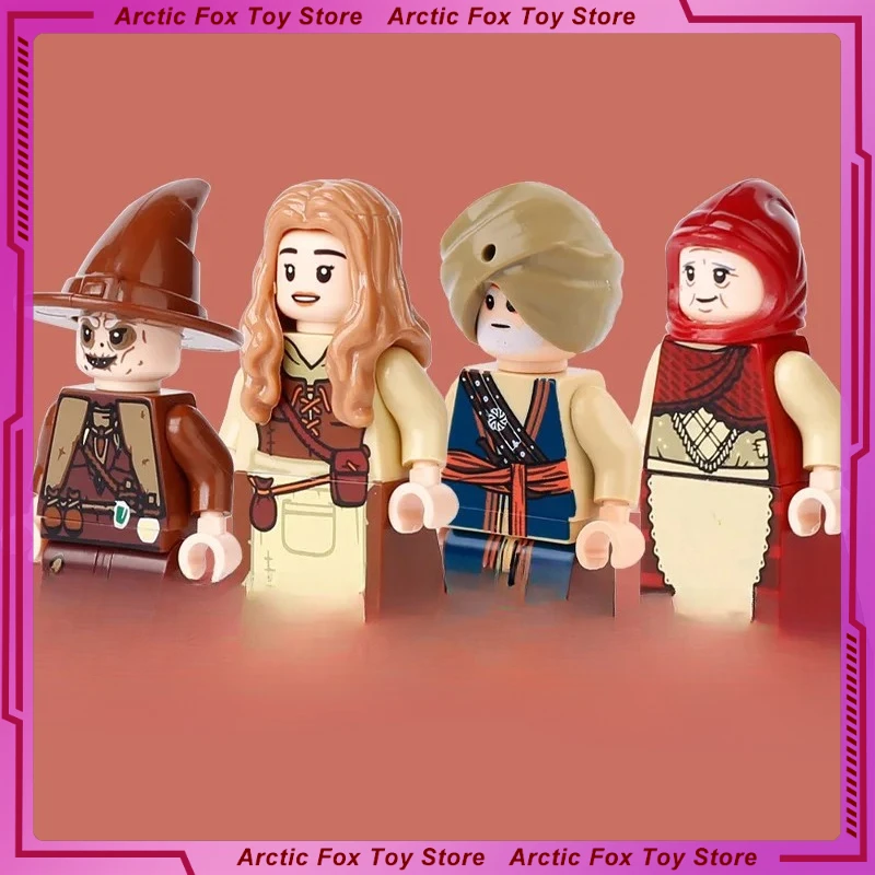 

5cm The Middle Ages Girl Witch Elder Soldier Action Figure Pripheral Building Blocks Model Collection Desktop Gift Toys Kids