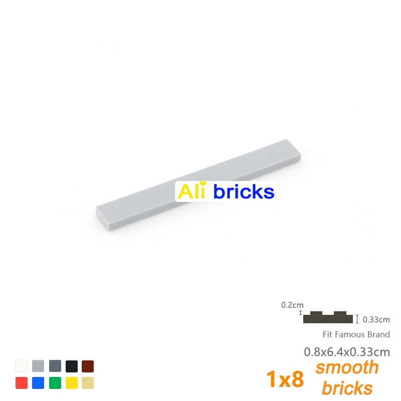 50 pezzi di blocchi di costruzione sfusi Figure mattoncini lisci 1x8 10 colori giocattolo creativo educativo per bambini taglia compatibile con 4162