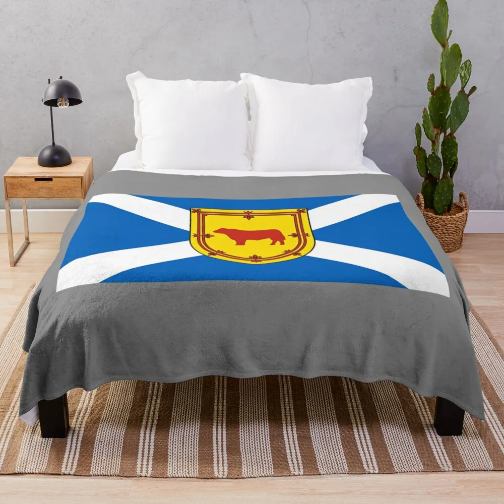 Scottish Saltire Flag with Cow Shield (bratach shalainn na h-Alba le sgiath bà) Throw Blanket Soft Plush Plaid Travel Blankets