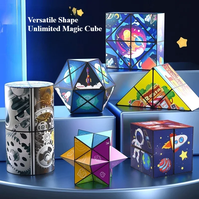 Versatile and Infinite Magic Cube Children's Intelligence 3D Cartoon Panda Dinosaur Magnetic Toys 3x3x3 Cube Rubik's Cube Toys