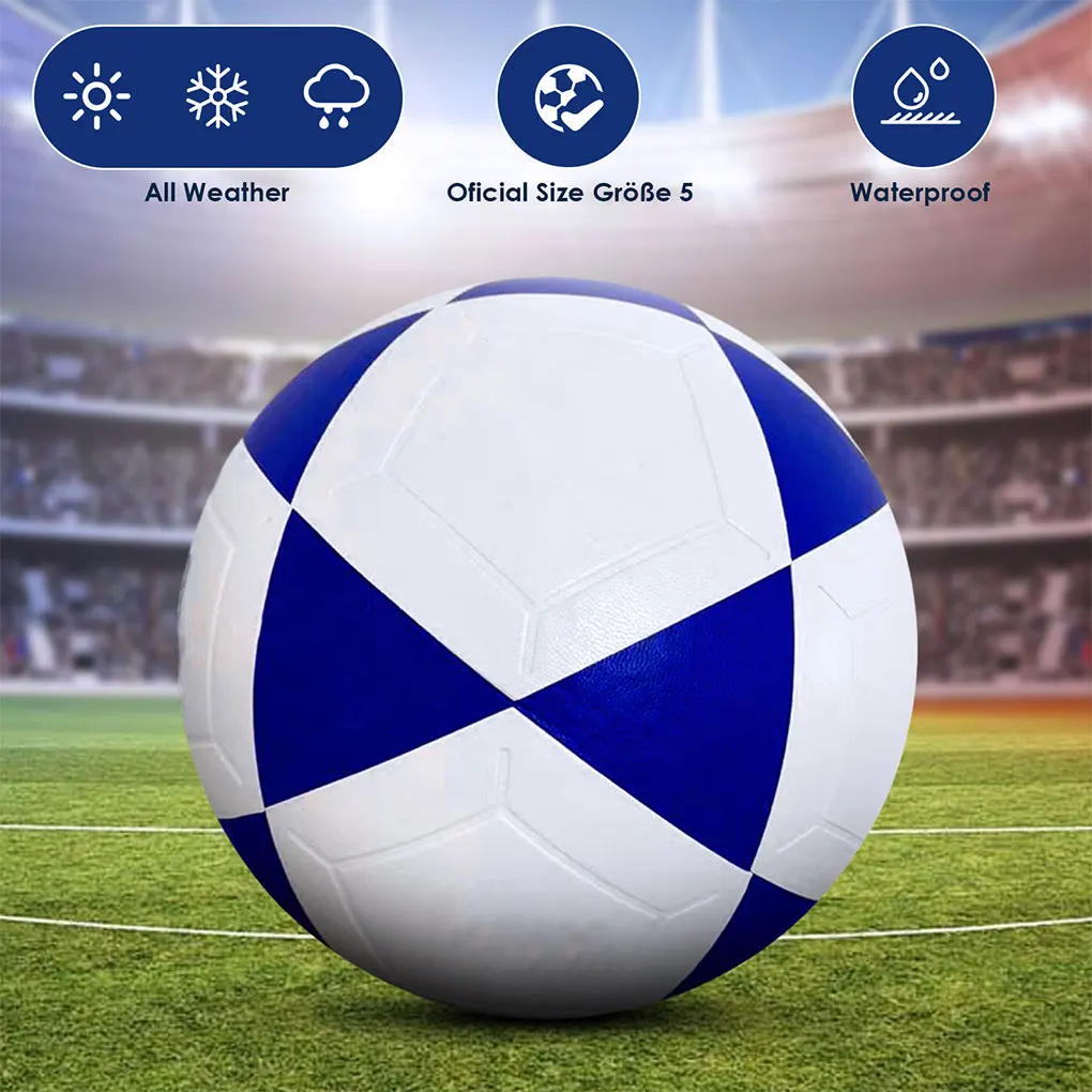 Professional Size 5 Soccer Ball With Soft PVC Cover Machine Stitched Panels For Added And Durability