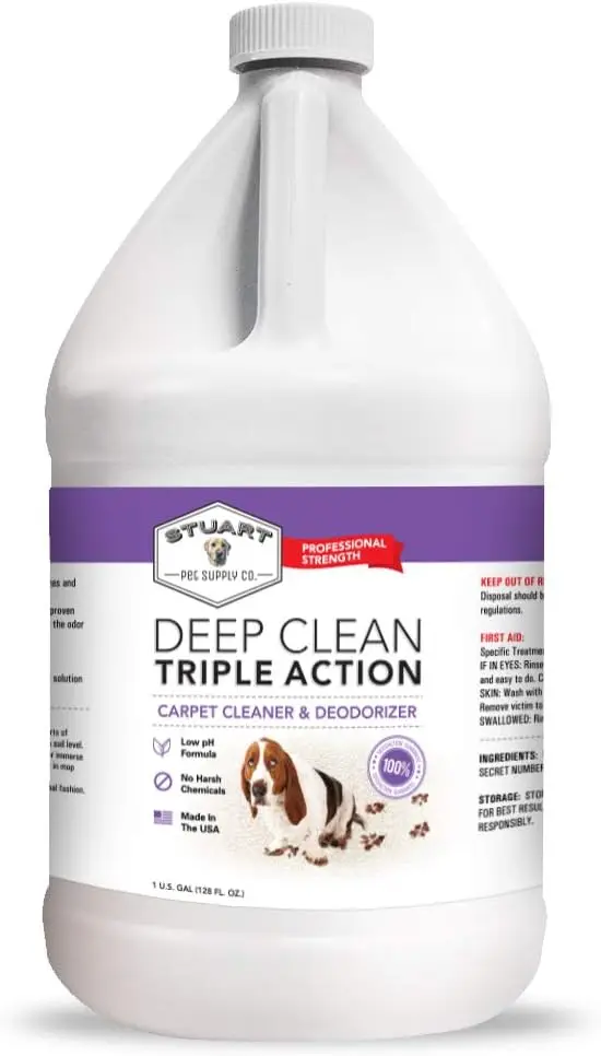 

Professional Deep Clean Carpet Shampoo & Deodorizer, Concentrated 3X Solution for Pet Odor, 128 fl oz