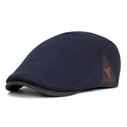 Winter Thick Warm Newsboy Cap Men Women Vintage Casual Berets Flat Hat Peaked Cap Adjustable