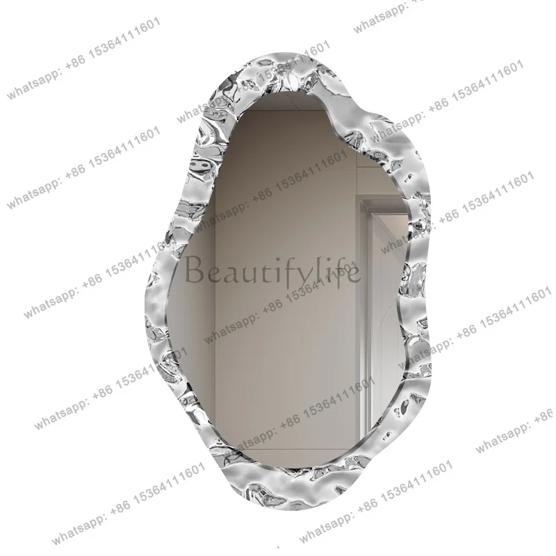 

Luxury Toilet Mirror Light Universal Irregular Aesthetic Accessories Wall Art Decor Vanity Salon Espelho Room Accessories