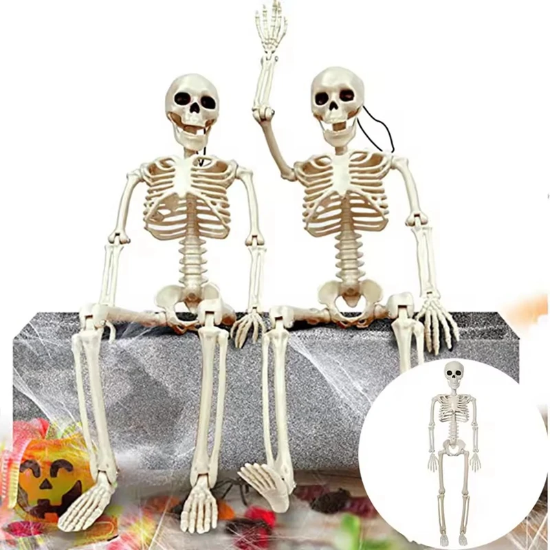 

1/2/3pcs Halloween Posable Skull Skeleton Skeleton Human Bones for Halloween Party Home Decoration Haunted House Horror Props