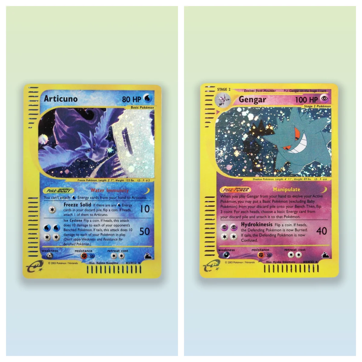 

PKM Single Cards holo cards Articuno /Gengar Game Collection PTCG PROXY