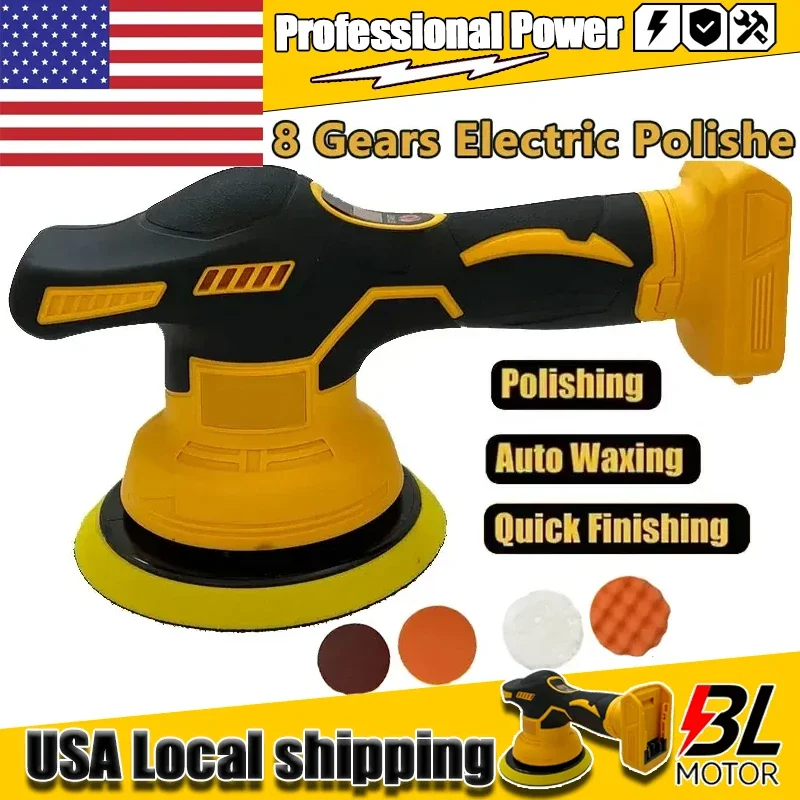 

8-скоростная беспроводная полировальная машина с цифровым дисплеем для авто, электрическая полировальная машина для нанесения воска, совместима с аккумулятором Dewalt 18V