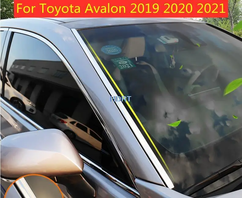 

Для Toyota Avalon 2019 2020 2021 Стайлинг стикер из нержавеющей стали литье Передняя головка стекло лобовое стекло Колонка рамка отделка полоса