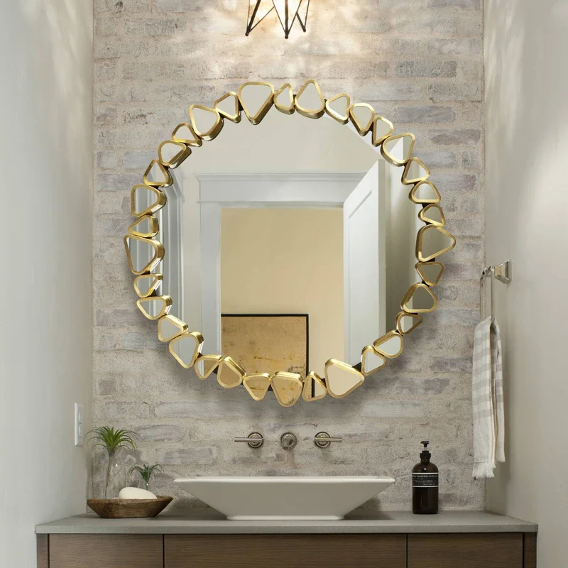 

Irregular Round Body Mirror Makeup Shower Pocket Full Height Wall Mirror Pocket Bathroom Fixtures Espelho Para Banheiro Miroir