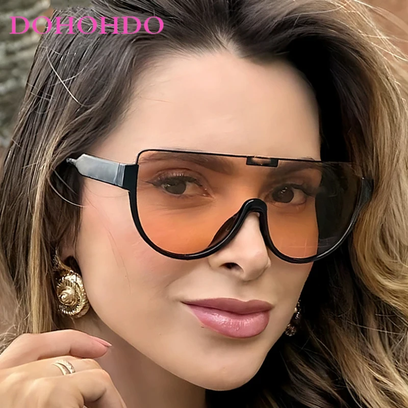 

Large Frame One-Piece Pilot Women Sunglasses Fashion Brand Designer Sunglass Men Outdoor Windproof Eyewear Female Lentes UV400