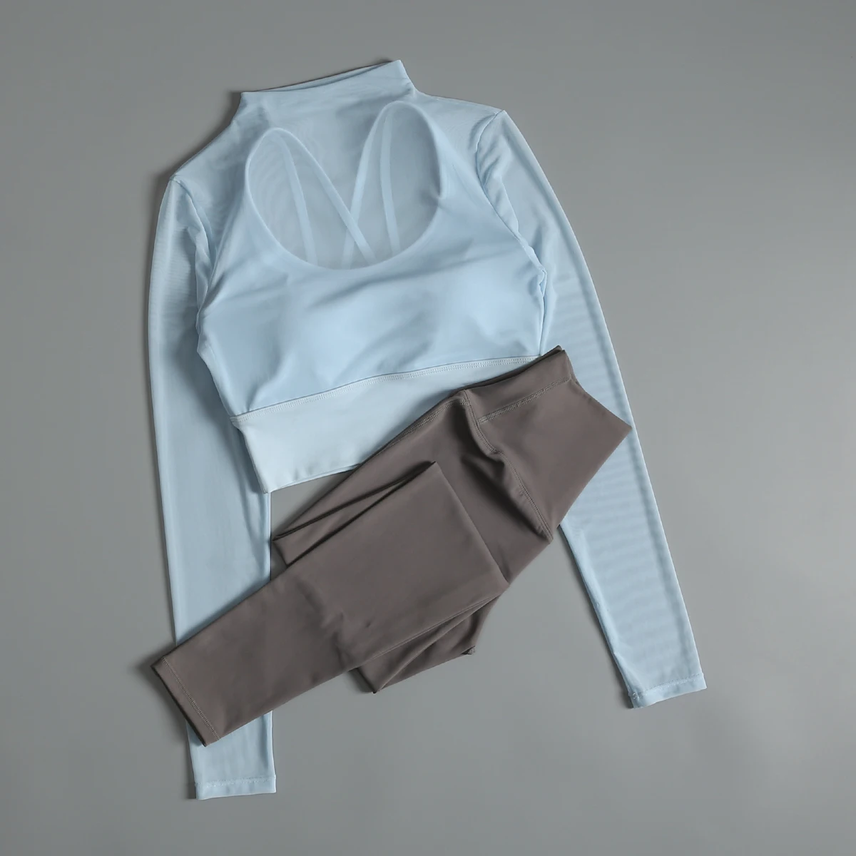 Terno de fitness para mulheres no outono profissional de secagem rápida manhã jogging terno high-end sentido com almofada no peito malha sexy esportes