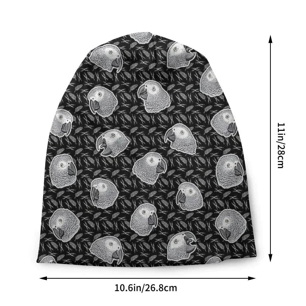 African Grey Parrots Pattern (Black) Beanies Pullover Cap Comfortable , Adult Men's Woman Knit Hat