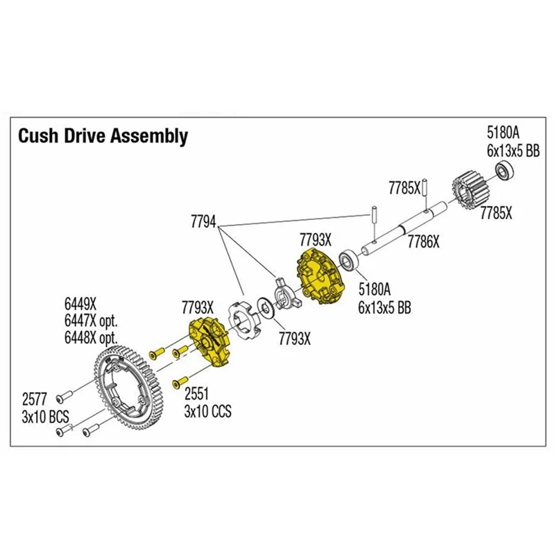 Metalen Transmissie Cush Drive Behuizing voor 1/10 E-2.0 VXL 1/5 1/6 XRT RC Auto Upgrade Onderdelen,2