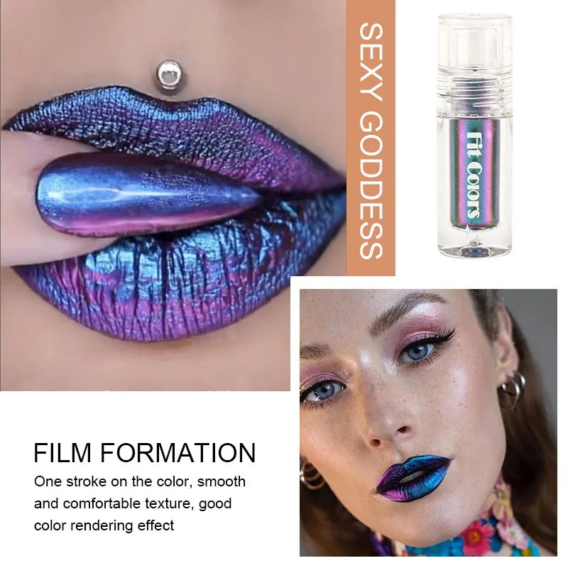 Sombra de ojos que cambia de color cálido, máscara de camaleón óptico líquido para labios y mejillas