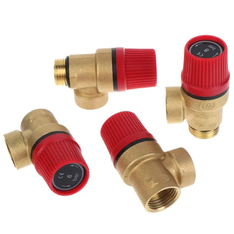 1Pc Brass Safety Valve Drain Relief Switch 1/2 Inch DN15 Inner Outer Wire For Solar Water Heater Plumbing Hardware Accessory