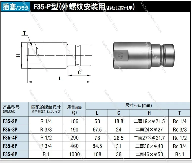 F35-3S/F35-3P High Pressure Hydraulic Plane Quick Connector