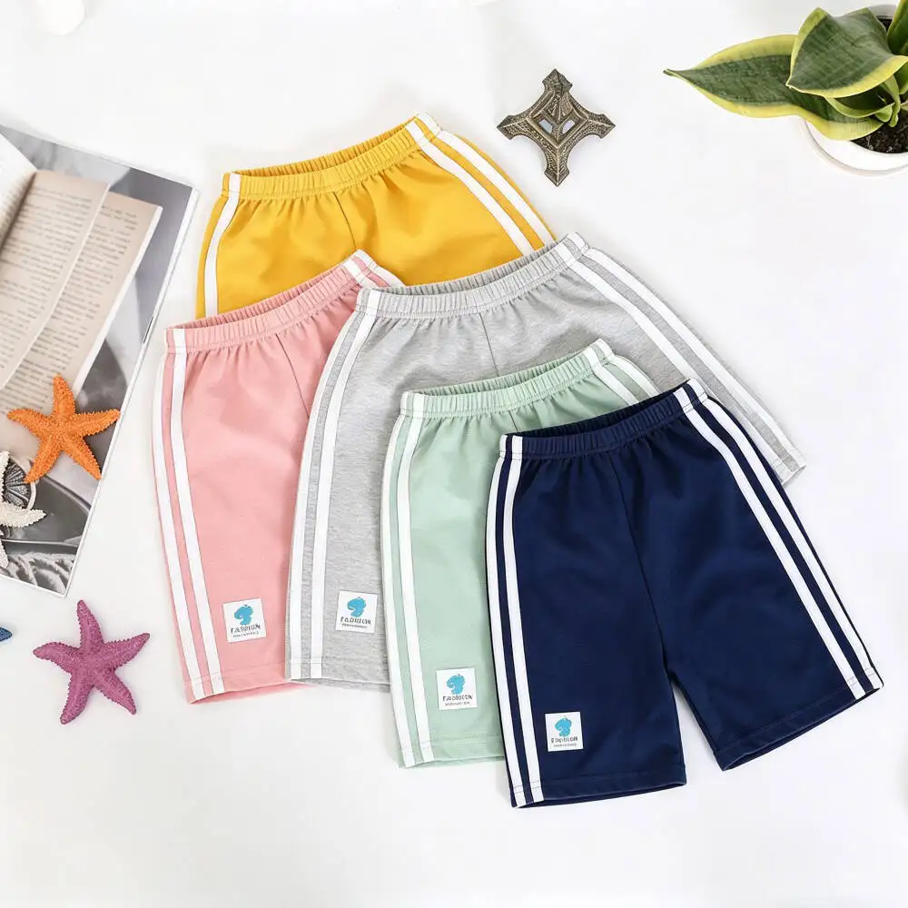 Kids Boys Sports Shorts 2-10Y Elastic Waist Summer Short Pants Casual Shorts 6 Colors Summer Running Short Pants for Boys
