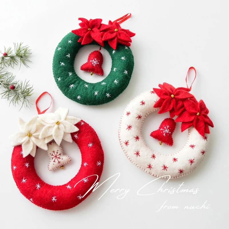 

Оптовые поставки: Рождественские украшения из войлочных цветов, гирлянды из шерсти, подвески для елки, цветочные гирлянды, подвесные декорации