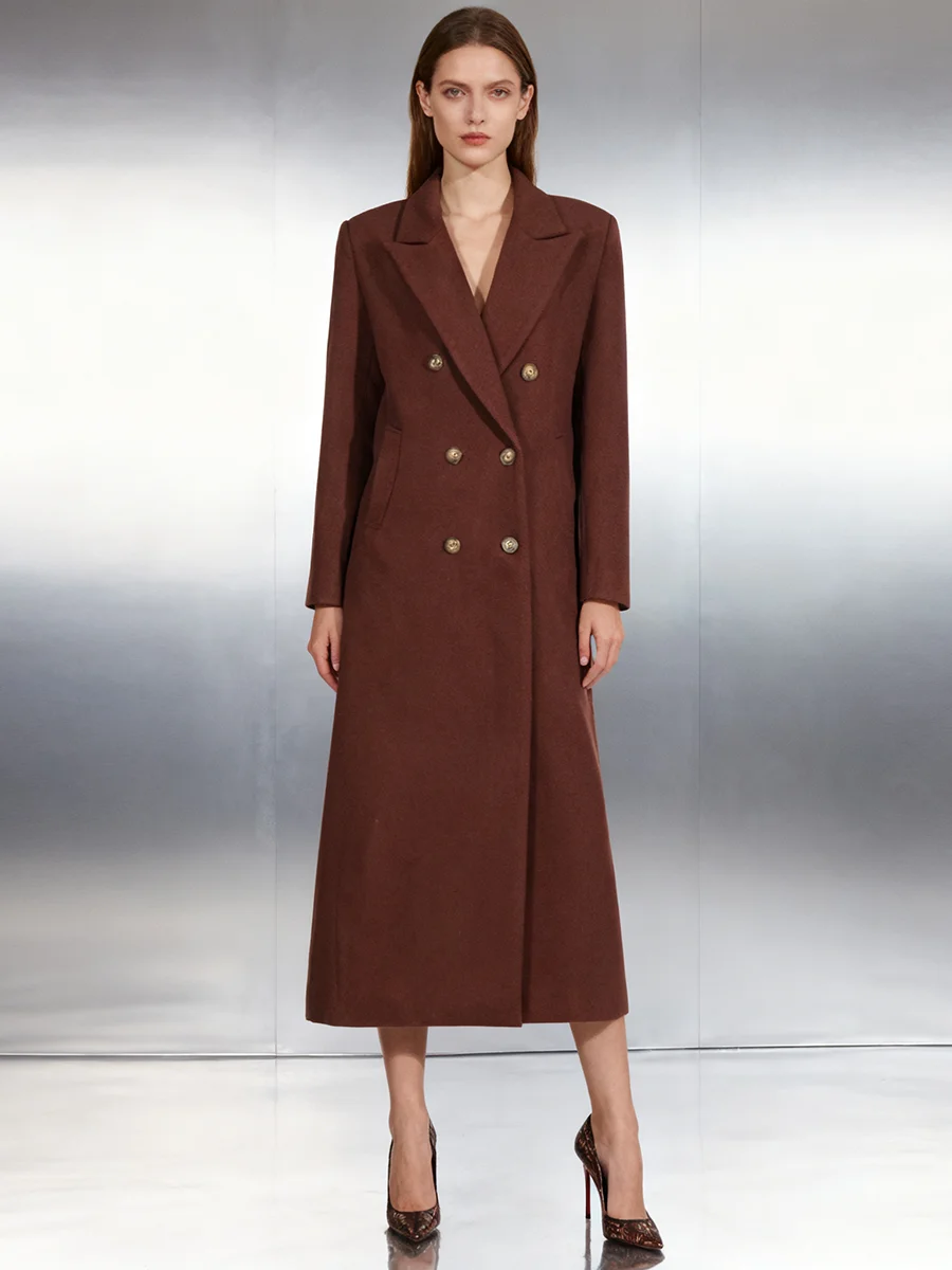 TWOTWINSTYLE gabardinas básicas de doble botonadura empalmadas lisas para mujer solapa manga larga bolsillos de almazuela gabardina ropa femenina