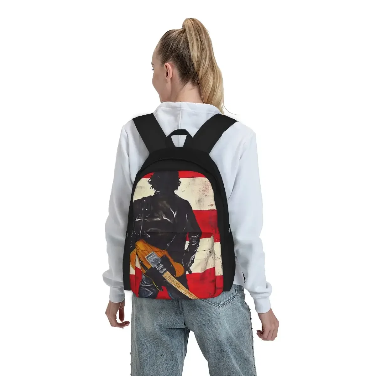 Bruce Springsteen Backpacks Boys Girls Bookbag Students School Bags Cartoon Kids Rucksack Travel Rucksack Shoulder Bag