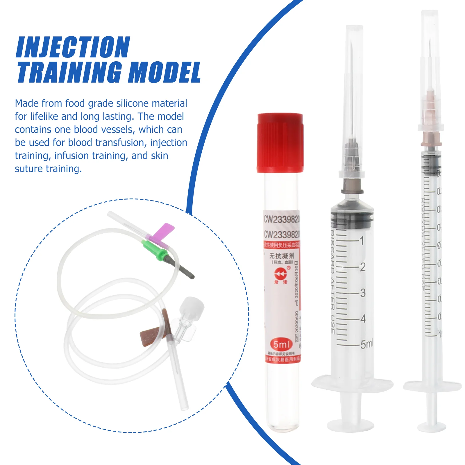 Silicone Injection Training Model Lifelike Blood Vessel Pad for Nursing Students Medical Teaching Tools Practice Home Use