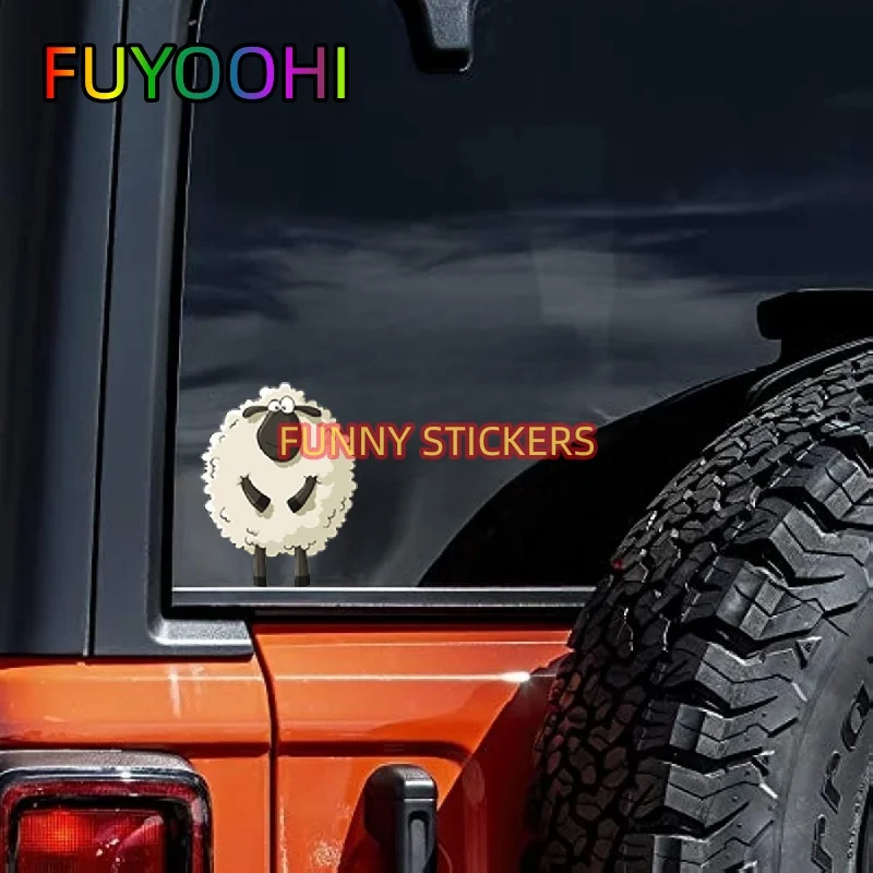 FUYOOHI Cute White Lamb Sheep Cartoon  Vinyl Decal Sticker