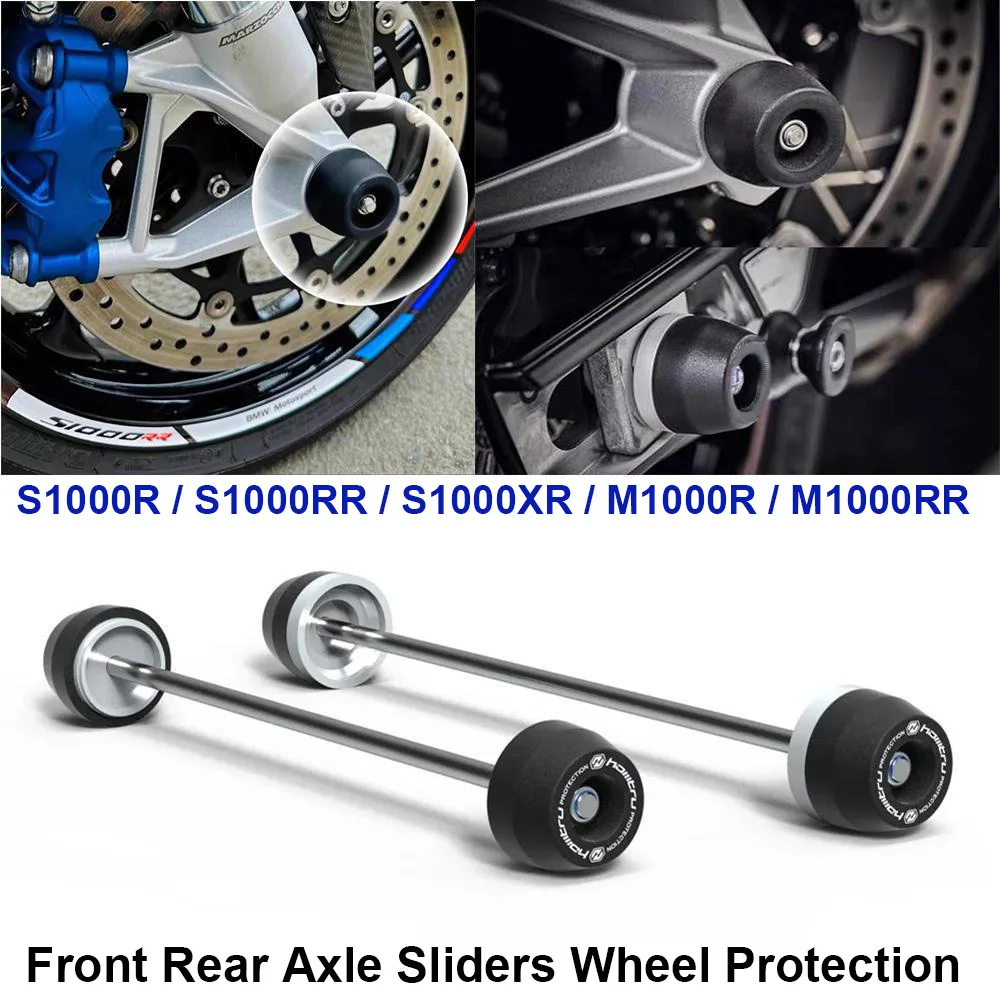 

For BMW S1000RR 2019 2020 2021 2022 S1000R S1000XR 2014-2024 F900R F900XR 2020-2023 Front Rear Axle Sliders Wheel Protection