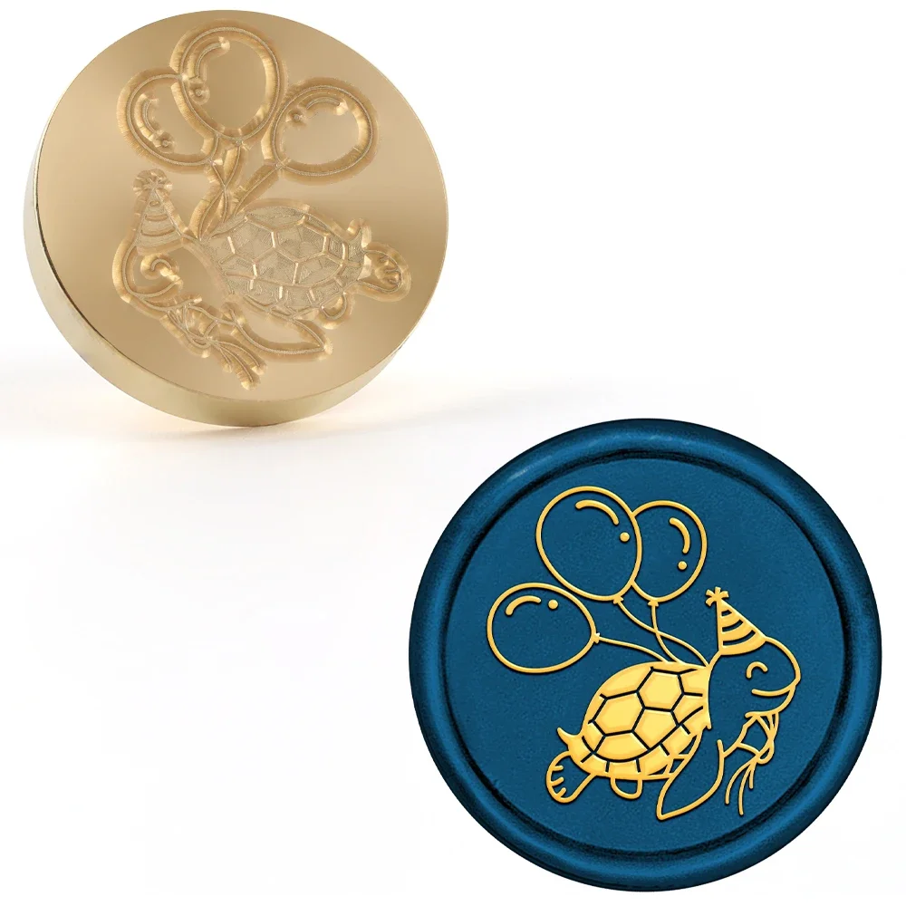 25mm Round Removable Wax Seal Stamp Head Gift Boxes Wine Glasses Birthday Panda Mimi Pattern For Decorating Birthday Party, Wedd