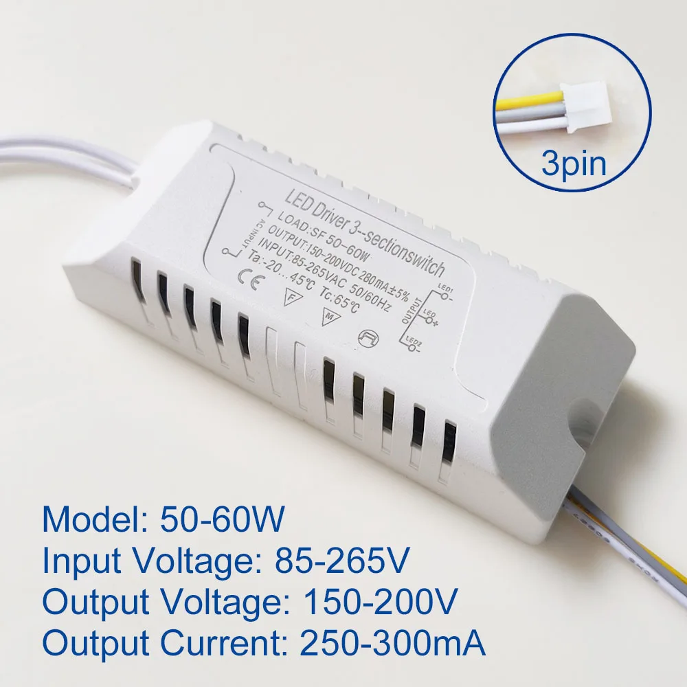 AC85-265V LED Driver Adapter For LED Lighting 18-24W 25-36-50W 100-120-150W Transformer For 3color LED Ceiling Light Replacement