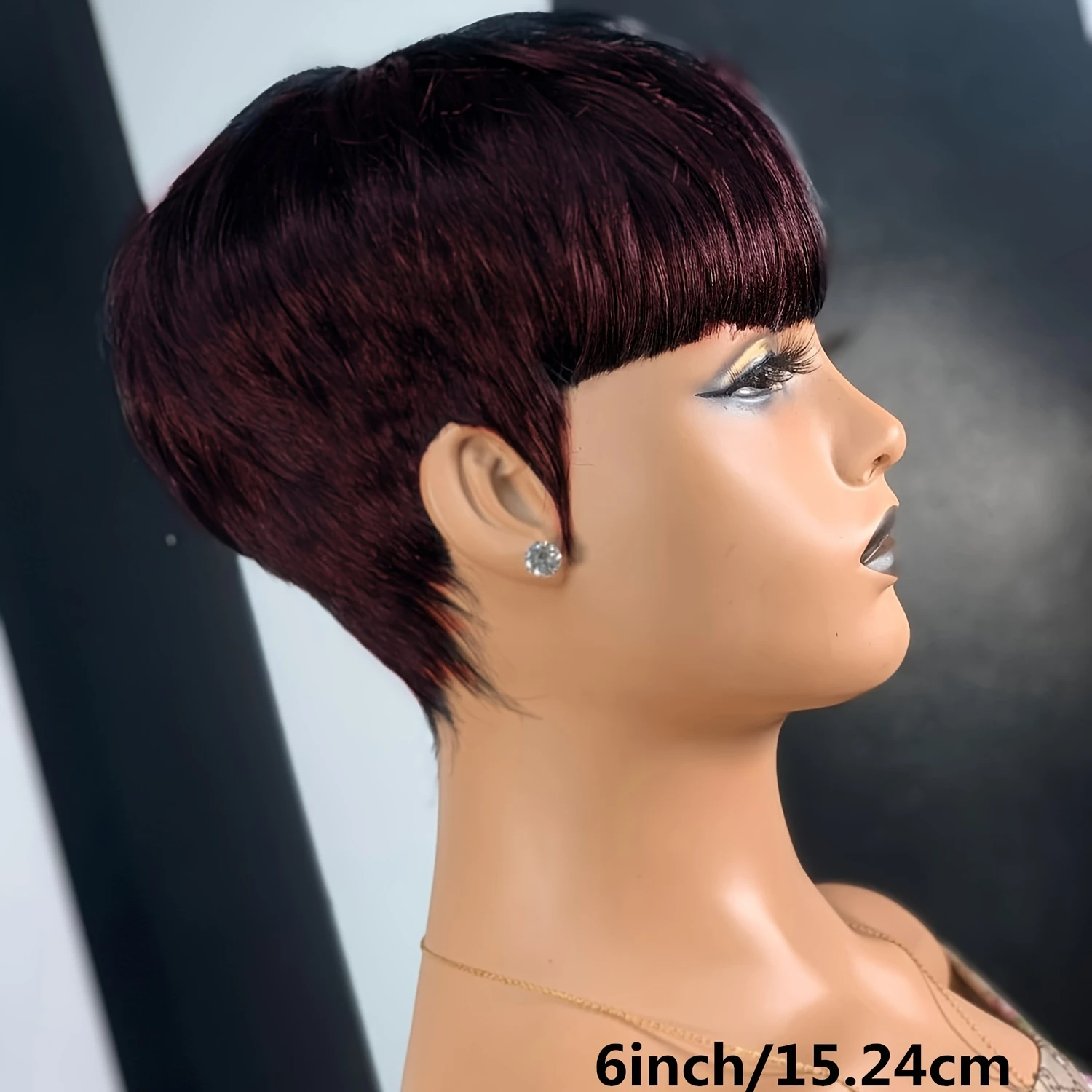 Pixie Cut Wig Human Hair Wigs For Black Women with Bangs Pixie Cut Short Straight Black Wigs Machine Made Wigs