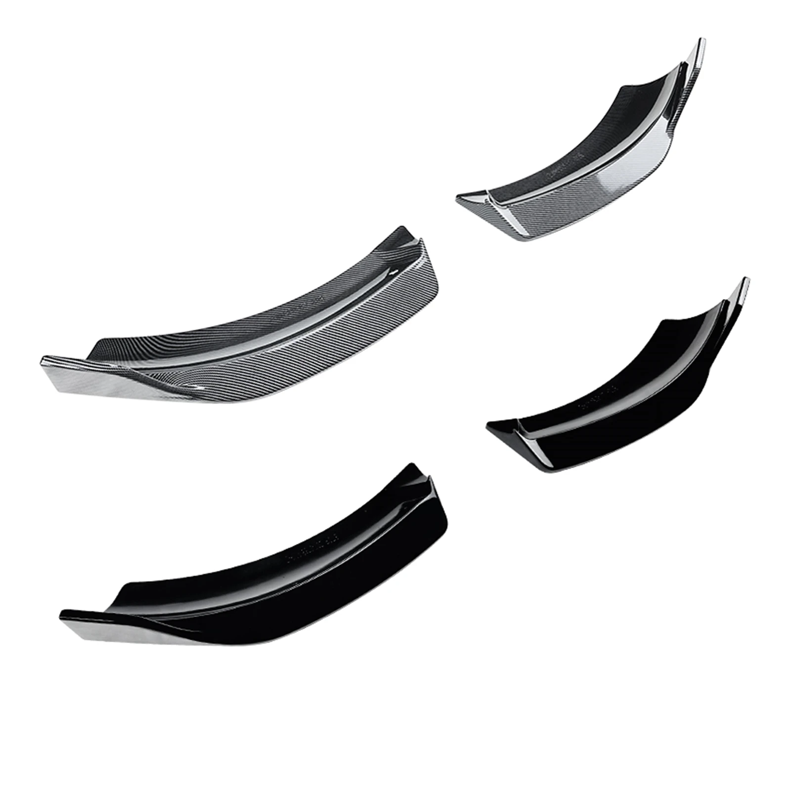 Front Bumper Side Spoiler Cover Lip For Mercedes Benz V Class W447 V260 AMG Line 2016-20 Carbon Fiber Look/Gloss Black Splitter