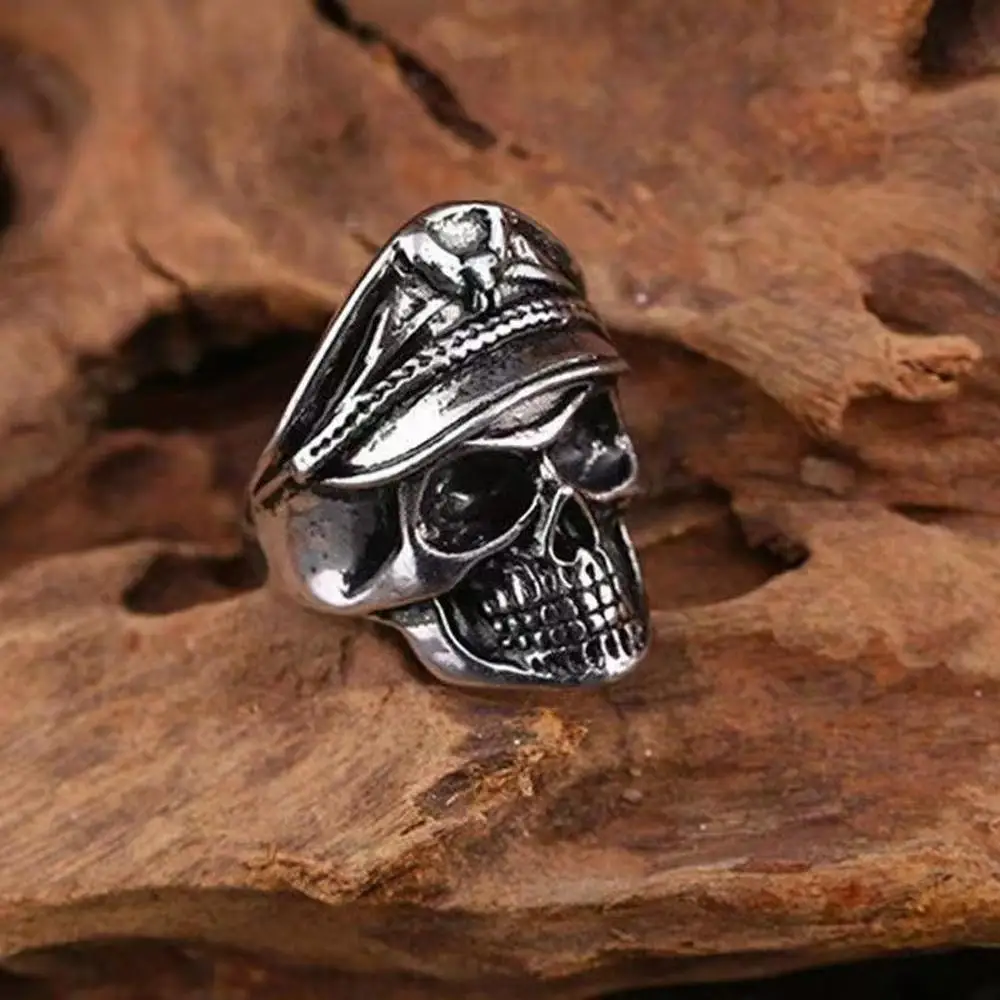 Vintage Ghost Pirate Skull Rings Men's Fashion Exquisite Personality Hip Hop Street Exaggerated Jewelry - Image 3