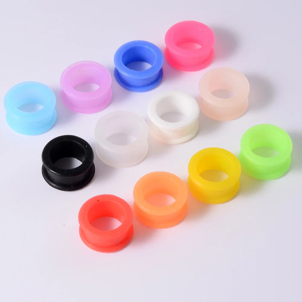 1 Pair Ear Plugs and Tunnels Thin Flexible Silicone Ear Gauges Stretch Marks for Tunnels 3-20mm Hollow Ear Dilations Earlets