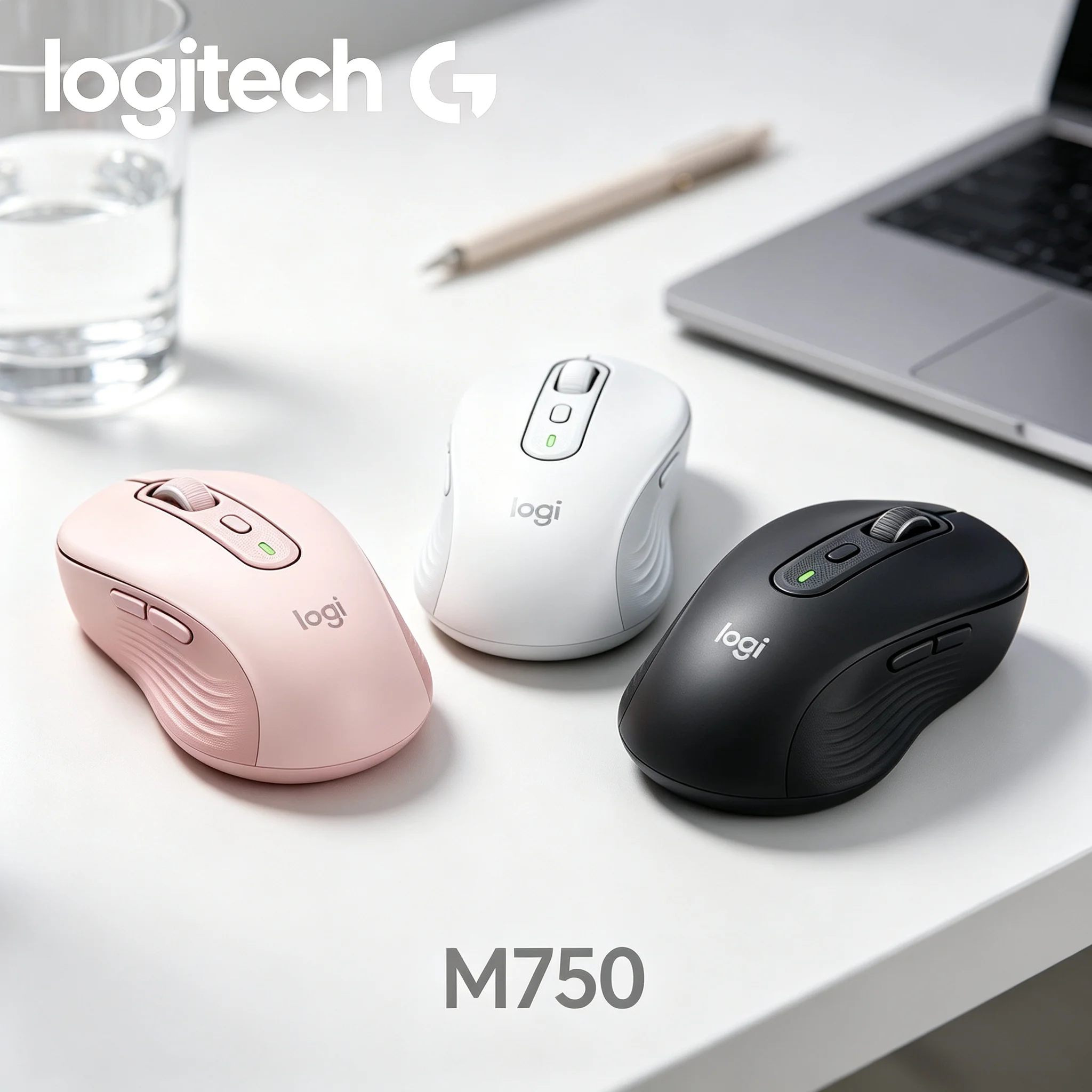 Logitech M750 Ergonomic Wireless Mouse, Anti‑Slip Grip for Intense Gaming Match, Reliable Peripheral for Contract Drafting and H