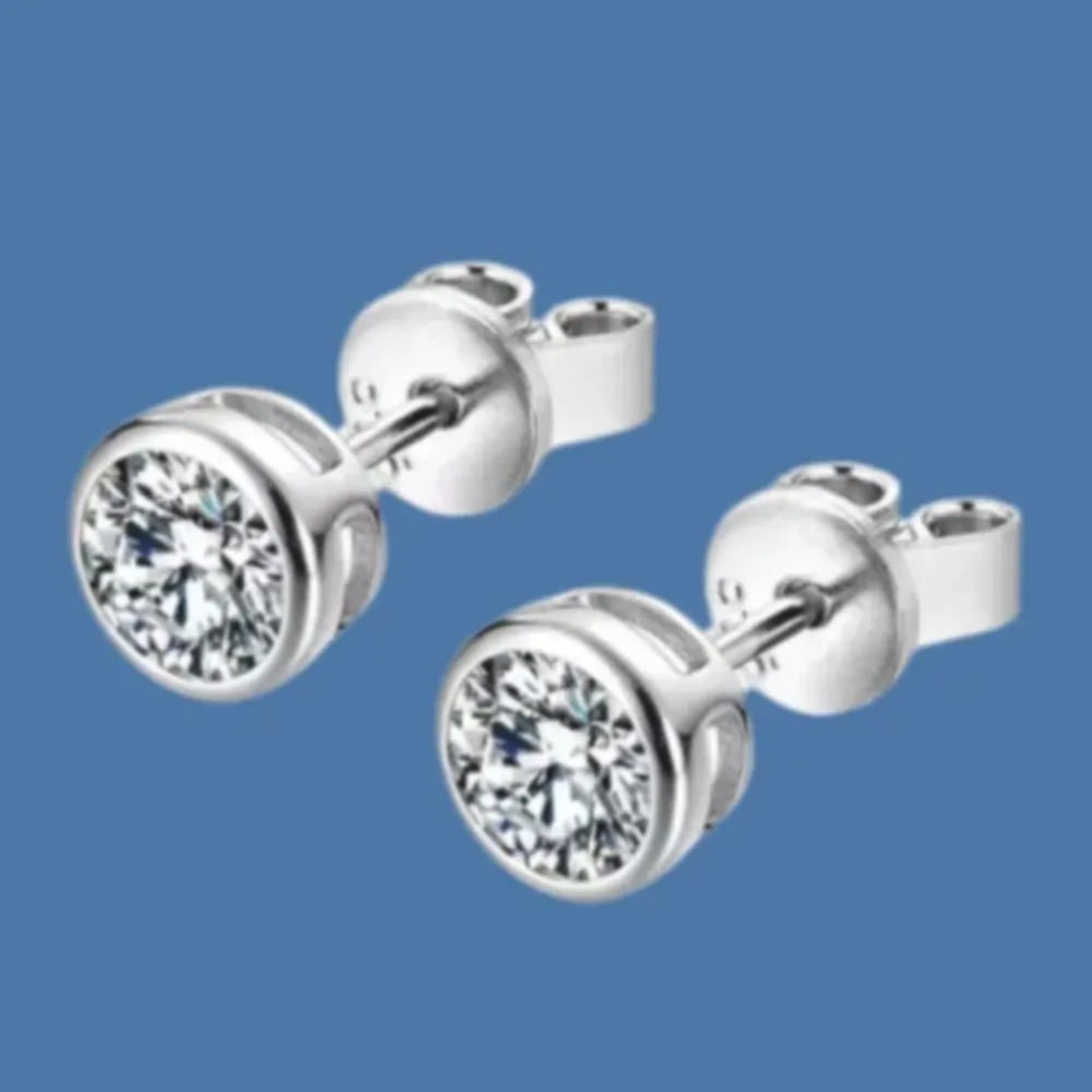 

GL 6.5mm 925 Pure Silver Korean Style Geometric Cross Minimalist Earrings D VVS1 Moissanite Stud Fine Jewelry Good Gift